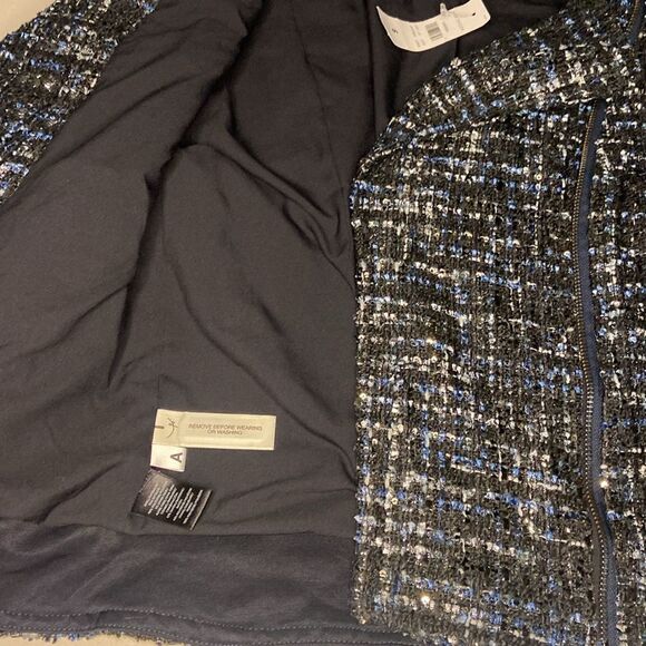 Ladies Ann Taylor Tweed Moto Jacket Coat size 6 NWT - Picture 6 of 8